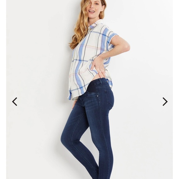 Side Panel Skinny Leg Maternity Ankle Pants - Dark Wash and Black XL bundle - Picture 12 of 12